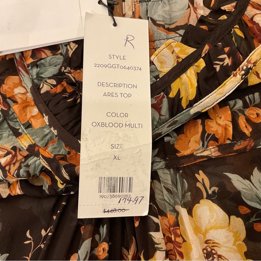 Veronica Beard Ares Silk Floral Blouseβ NWT - Picture 6 of 9